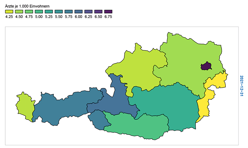 Grafik 09: Ärztedichte nach Bundesländern