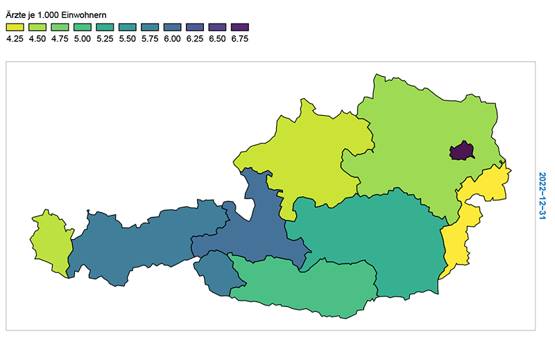 Grafik 09: Ärztedichte nach Bundesländern