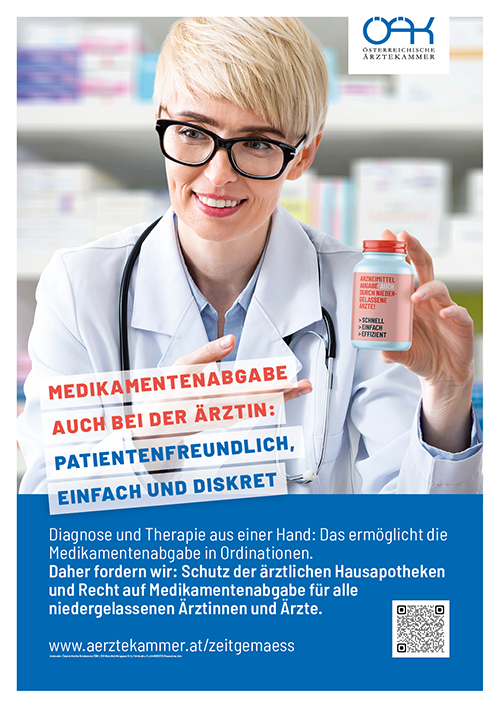 Poster Medikamentenabgabe bei der Ärztin