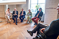 Podiumsdiskussion, v.l.n.r. Katharina Reich, Edgar Wutscher, Thomas Fiedler, Britta Blumencron, Bernhard Jochum