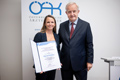 Präsident Steinhart bei der Verleihung des ÖÄK-Pressepreises für 2025 an Mag. Sonja Krause